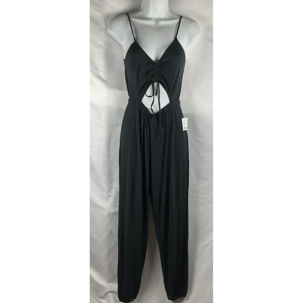 Urban Outfitters Out From Under Size XS Black Cinched Cutout Jumpsuit Jogger Hem